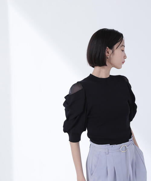 セール】◇シアースリットドレープスリーブニット（ニット