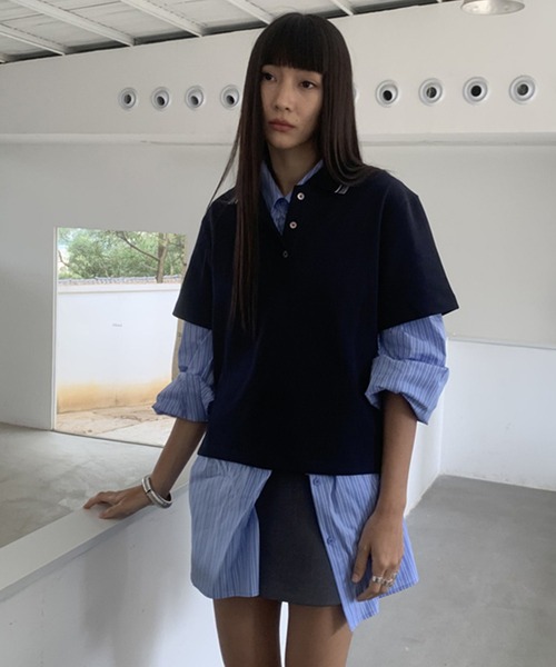 chuclla(チュクラ)の「【LONSLAN】ブルーストライプ オーバーサイズシャツ CHLONW25s022(シャツ/ブラウス・レディース・ブルー・FREE)」の16枚目の写真
