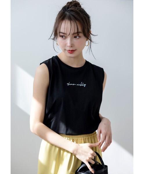 ANY SIS（エニィスィス）の「【洗える】ノースリーブロゴ Tシャツ（Tシャツ/カットソー・レディース・ブラック系/ホワイト系・2）」の17枚目の写真