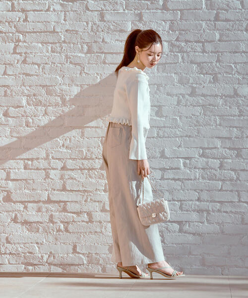 EDIT COLOGNE（エディットコロン）の「《EDIT COLOGNE》ラッフルカーディガン（カーディガン/ボレロ・レディース・ホワイト系その他/レッド/グレー・FREE）」の14枚目の写真