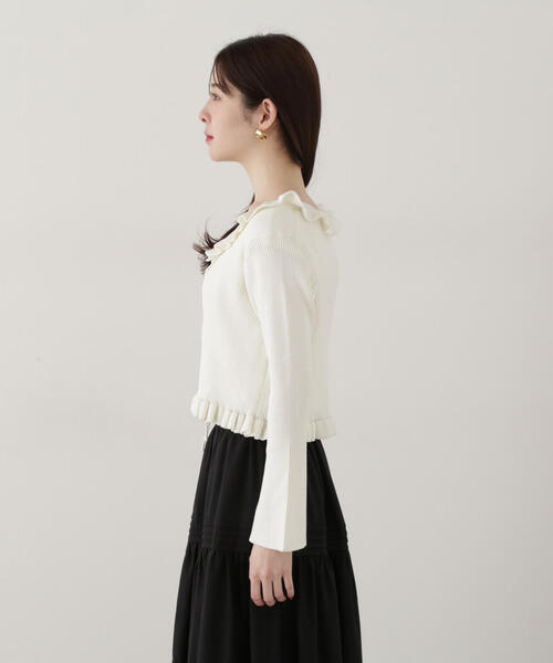 EDIT COLOGNE（エディットコロン）の「《EDIT COLOGNE》ラッフルカーディガン（カーディガン/ボレロ・レディース・ホワイト系その他/レッド/グレー・FREE）」の22枚目の写真