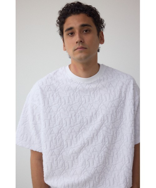 AZUL by moussy(アズールバイマウジー)の「総柄パイルジャガードトップス(Tシャツ/カットソー・メンズ・ブラック/ホワイト・MEDIUM/LARGE)」の20枚目の写真