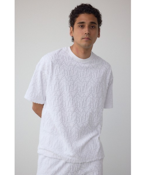 AZUL by moussy(アズールバイマウジー)の「総柄パイルジャガードトップス(Tシャツ/カットソー・メンズ・ブラック/ホワイト・MEDIUM/LARGE)」の19枚目の写真