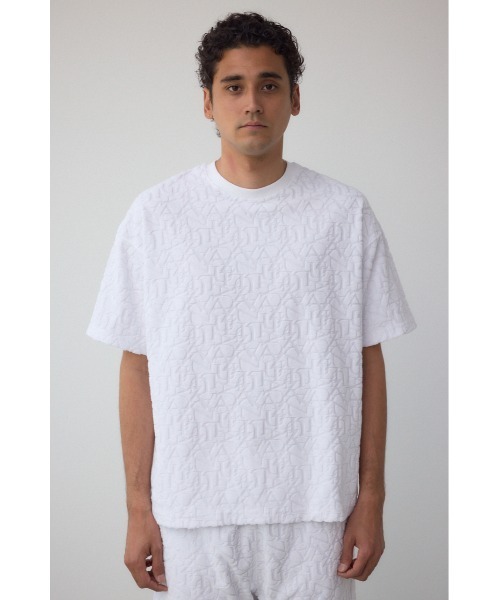 AZUL by moussy(アズールバイマウジー)の「総柄パイルジャガードトップス(Tシャツ/カットソー・メンズ・ブラック/ホワイト・MEDIUM/LARGE)」の17枚目の写真