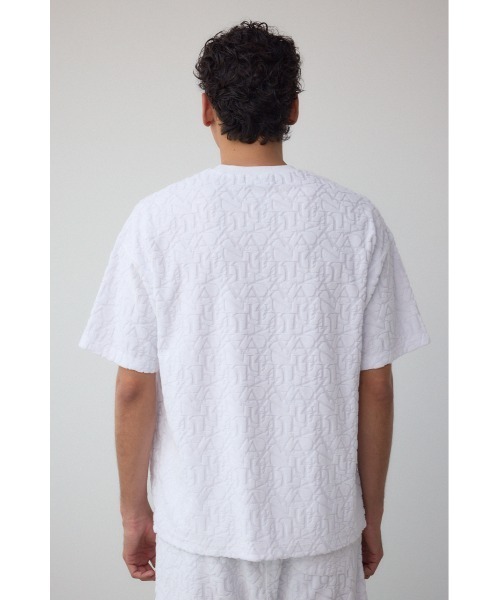 AZUL by moussy(アズールバイマウジー)の「総柄パイルジャガードトップス(Tシャツ/カットソー・メンズ・ブラック/ホワイト・MEDIUM/LARGE)」の15枚目の写真