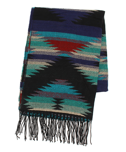 B:MING by BEAMS（ビーミングバイビームス）の「ビーミング by ビームス / ネイティブ柄ストール（マフラー・レディース・ブラック/イエロー/ブルー・ONE SIZE）」の8枚目の写真