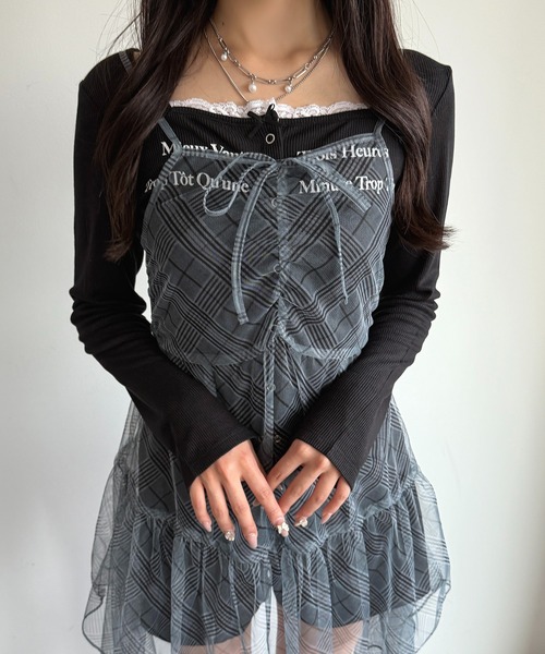 apres jour mignon（アプレジュールミニョン）の「リボンカットソー【ZOZOTOWN限定アイテム 】（Tシャツ/カットソー・レディース・グレー/アイボリー/ブラック/ブラック系その他・X-LARGE/フリー）」の9枚目の写真