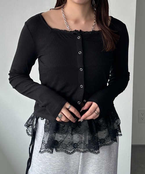 apres jour mignon（アプレジュールミニョン）の「リボンカットソー【ZOZOTOWN限定アイテム 】（Tシャツ/カットソー・レディース・グレー/アイボリー/ブラック/ブラック系その他・X-LARGE/フリー）」の16枚目の写真