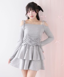 ラメシアーオフショルカットトップス