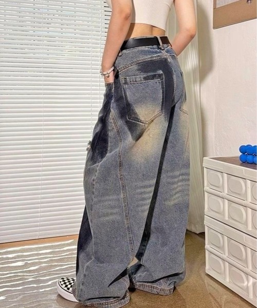 CANVAS+(キャンバスプラス)の「【CANVAS+】ペイントダメージバレルーズデニムパンツ(デニムパンツ・レディース・サックスブルー・L/M/S)」の17枚目の写真