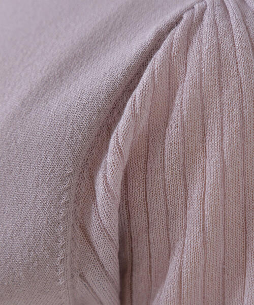 NATURAL BEAUTY BASIC（ナチュラルビューティーベーシック）の「◇シアーラメプリーツスリーブニット（ニット/セーター・レディース・ラベンダー/ベージュ/オフホワイト/チャコールグレー・FREE）」の12枚目の写真