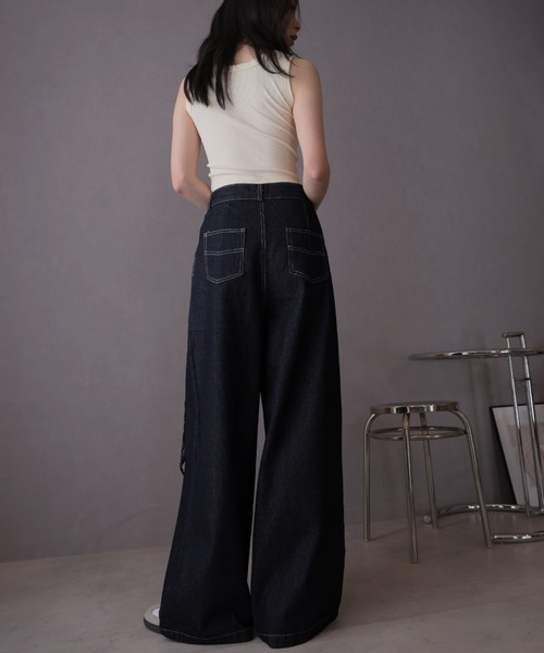 Ulysses（ユリシス）の「スカーフ付きデニムワイドパンツ（デニムパンツ・レディース・ネイビー・M/S）」の10枚目の写真