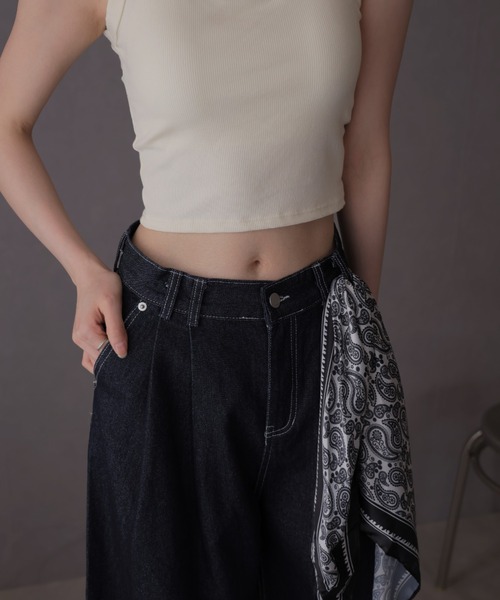 Ulysses（ユリシス）の「スカーフ付きデニムワイドパンツ（デニムパンツ・レディース・ネイビー・M/S）」の12枚目の写真