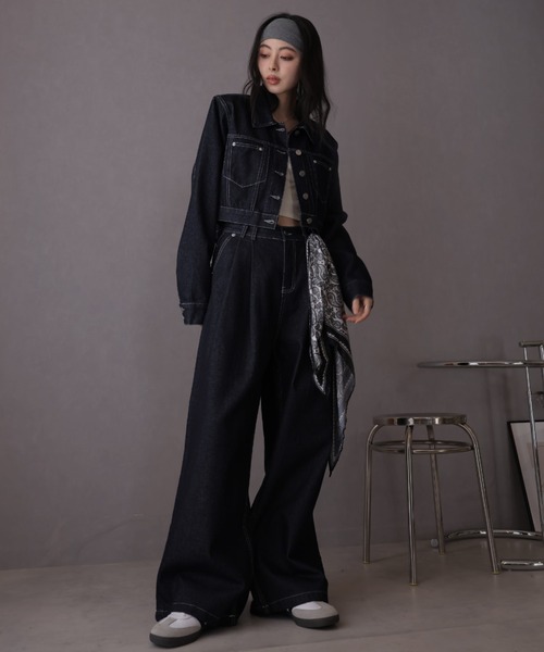 Ulysses（ユリシス）の「スカーフ付きデニムワイドパンツ（デニムパンツ・レディース・ネイビー・M/S）」の13枚目の写真