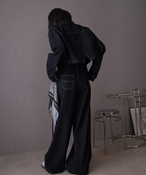 Ulysses（ユリシス）の「スカーフ付きデニムワイドパンツ（デニムパンツ・レディース・ネイビー・M/S）」の14枚目の写真