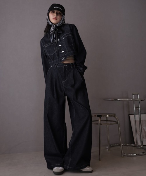 Ulysses（ユリシス）の「スカーフ付きデニムワイドパンツ（デニムパンツ・レディース・ネイビー・M/S）」の15枚目の写真