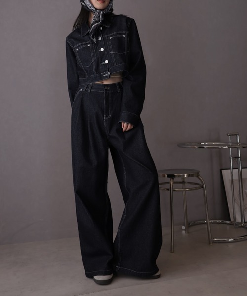 Ulysses（ユリシス）の「スカーフ付きデニムワイドパンツ（デニムパンツ・レディース・ネイビー・M/S）」の17枚目の写真