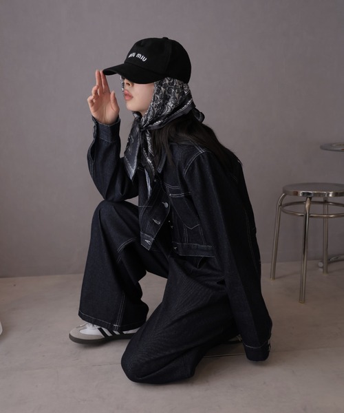 Ulysses（ユリシス）の「スカーフ付きデニムワイドパンツ（デニムパンツ・レディース・ネイビー・M/S）」の19枚目の写真