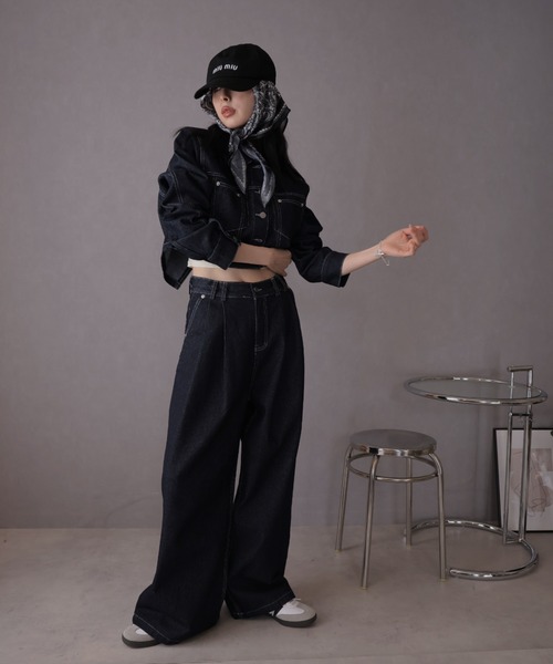 Ulysses（ユリシス）の「スカーフ付きデニムワイドパンツ（デニムパンツ・レディース・ネイビー・M/S）」の21枚目の写真