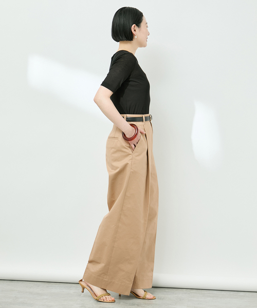 VERMEIL par iena(ヴェルメイユパーイエナ)の「sheer fraise cotton Tee(Tシャツ/カットソー・レディース・アイボリー/ブラウン/ブラック・FREE)」の8枚目の写真