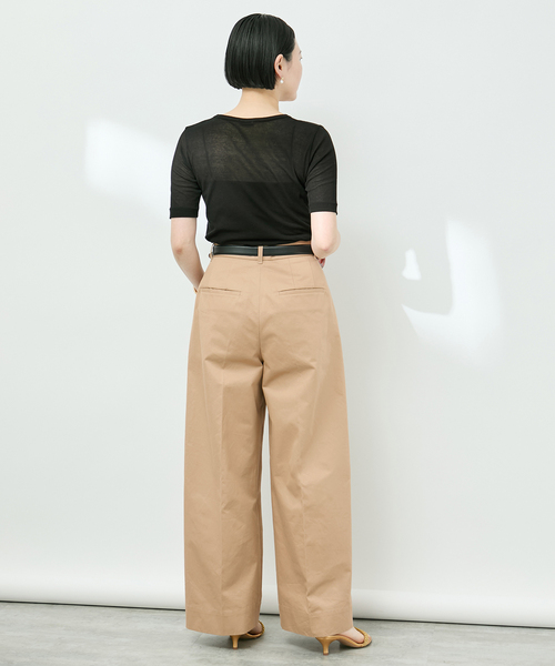 VERMEIL par iena(ヴェルメイユパーイエナ)の「sheer fraise cotton Tee(Tシャツ/カットソー・レディース・アイボリー/ブラウン/ブラック・FREE)」の9枚目の写真