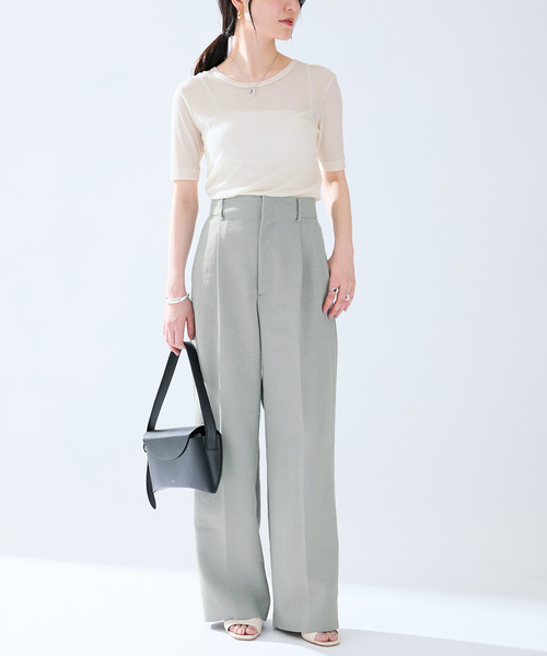 VERMEIL par iena(ヴェルメイユパーイエナ)の「sheer fraise cotton Tee(Tシャツ/カットソー・レディース・アイボリー/ブラウン/ブラック・FREE)」の15枚目の写真