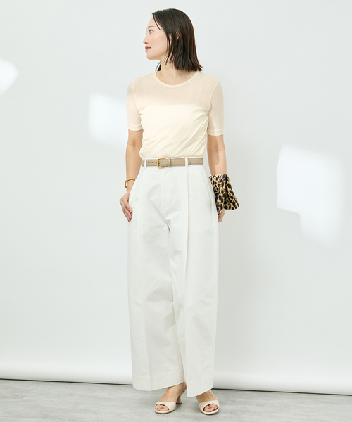 VERMEIL par iena(ヴェルメイユパーイエナ)の「sheer fraise cotton Tee(Tシャツ/カットソー・レディース・アイボリー/ブラウン/ブラック・FREE)」の20枚目の写真