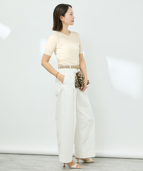 VERMEIL par iena(ヴェルメイユパーイエナ)の「sheer fraise cotton Tee(Tシャツ/カットソー・レディース・アイボリー/ブラウン/ブラック・FREE)」の21枚目の写真