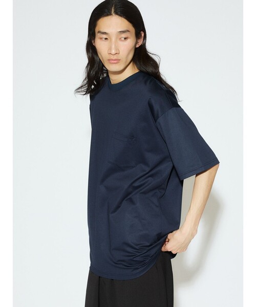 MIDIUMISOLID(ミディウミソリッド)の「MIDIUMISOLID Men’s ベーシックワイドT(Tシャツ/カットソー・メンズ・ネイビー/オフホワイト/ブラック・48)」の9枚目の写真