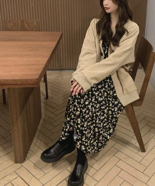 VIVID LADY(ビビッドレディー)の「花柄カシュクールロングワンピース 長袖(ワンピース・レディース・ブラック・FREE)」の10枚目の写真