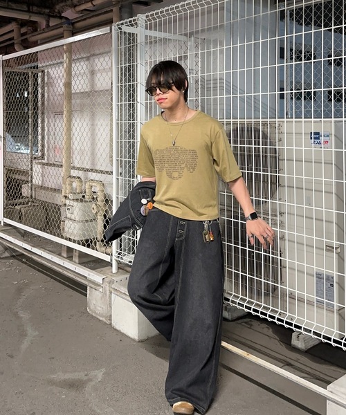 MandO（エムオー）（エムオー）の「【MandO】ドッグロゴウォッシュTシャツ（Tシャツ/カットソー・メンズ・ブラック/チャコールグレー/ベージュ・MEDIUM/LARGE）」の3枚目の写真