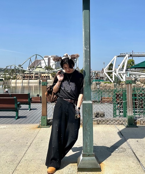 MandO（エムオー）（エムオー）の「【MandO】ドッグロゴウォッシュTシャツ（Tシャツ/カットソー・メンズ・ブラック/チャコールグレー/ベージュ・MEDIUM/LARGE）」の4枚目の写真