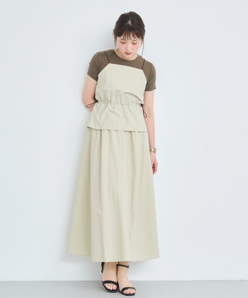 Randy ベージュ ストラップ付き キャミワンピース Randy ベージュ ストラップ付き キャミワンピース（Randy open