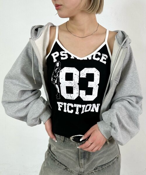 WHO'S WHO gallery（フーズフーギャラリー）の「エリオットVネックキャミソール（キャミソール・レディース・ブラック/ホワイト/チャコールグレー・FREE）」の9枚目の写真