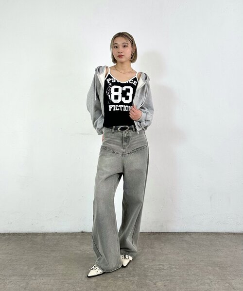 WHO'S WHO gallery（フーズフーギャラリー）の「エリオットVネックキャミソール（キャミソール・レディース・ブラック/ホワイト/チャコールグレー・FREE）」の11枚目の写真