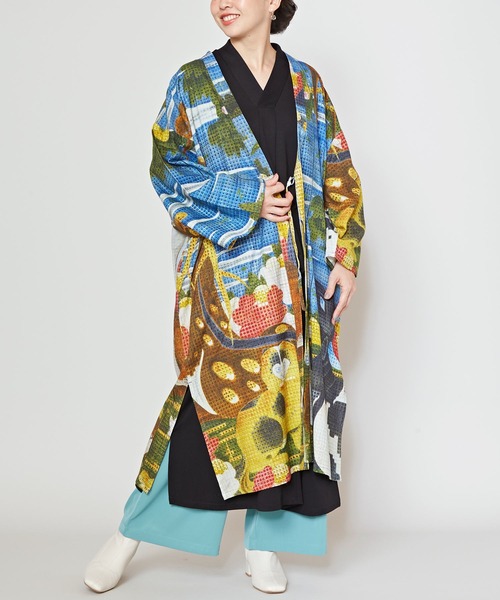 カヤ(カヤ)の「【カヤ】着る、NIPPON ART 倭の絵メンズUV羽織(カーディガン/ボレロ・メンズ・ブルー/ブラック/ライトブルー/ベージュ/ダークグレー/ネイビー/オレンジ/ブラウン/ダークネイビー/グリーン/ピンク/レッド/その他4/その他1/その他2/その他3/その他5・FREE)」の22枚目の写真