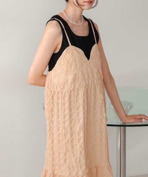 Bab(バブ)の「【S・Mサイズ展開あり】ポコポコティアードキャミワンピース(ワンピース・レディース・ブラック/ライトグリーン/ベージュ・MEDIUM/SMALL)」の20枚目の写真