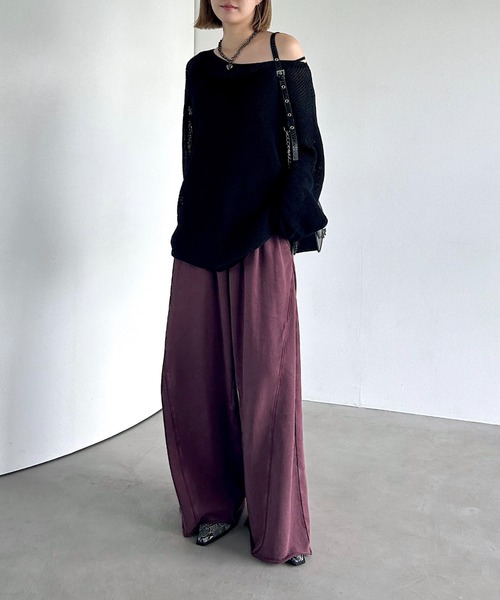 セール】リネンタッチシアーニットプルオーバー（ニット