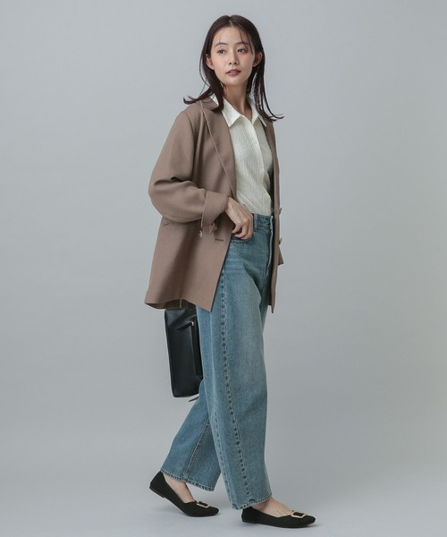 GLOBAL WORK(グローバルワーク)の「MATINEE LINE/ポコポコシャツ半袖/327916(シャツ/ブラウス・レディース・ブラック/アイボリー/セージグリーン・LONG/REGULAR)」の5枚目の写真