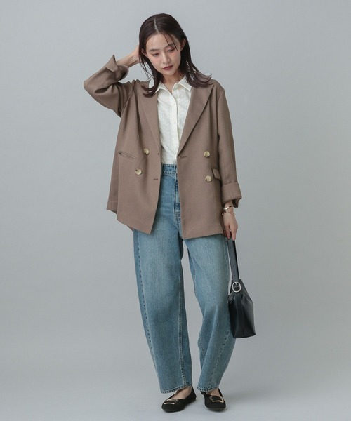 GLOBAL WORK(グローバルワーク)の「MATINEE LINE/ポコポコシャツ半袖/327916(シャツ/ブラウス・レディース・ブラック/アイボリー/セージグリーン・LONG/REGULAR)」の7枚目の写真