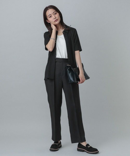 GLOBAL WORK(グローバルワーク)の「MATINEE LINE/ポコポコシャツ半袖/327916(シャツ/ブラウス・レディース・ブラック/アイボリー/セージグリーン・LONG/REGULAR)」の15枚目の写真