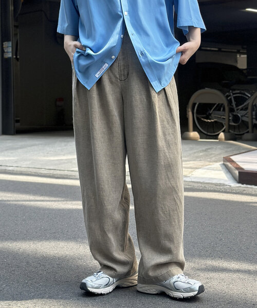 CPCM（シーピーシーエム）の「ピグメントリネン混トラウザーパンツ（その他パンツ・レディース・モカ/ネイビー/ブラック・MEDIUM/LARGE）」の2枚目の写真