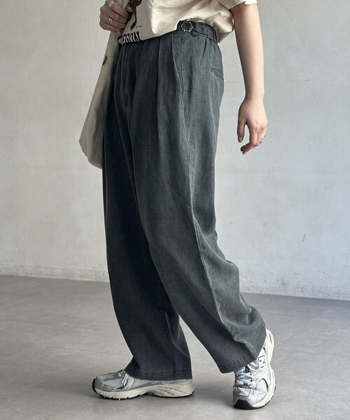 CPCM（シーピーシーエム）の「ピグメントリネン混トラウザーパンツ（その他パンツ・レディース・モカ/ネイビー/ブラック・MEDIUM/LARGE）」の6枚目の写真