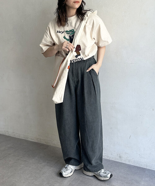 CPCM（シーピーシーエム）の「ピグメントリネン混トラウザーパンツ（その他パンツ・レディース・モカ/ネイビー/ブラック・MEDIUM/LARGE）」の9枚目の写真