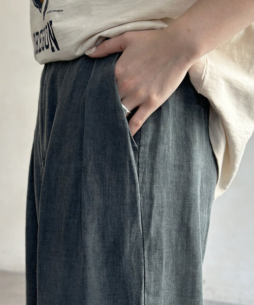 CPCM（シーピーシーエム）の「ピグメントリネン混トラウザーパンツ（その他パンツ・レディース・モカ/ネイビー/ブラック・MEDIUM/LARGE）」の11枚目の写真