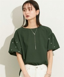 nissen | ビジュー袖バルーンプルオーバー(Tシャツ/カットソー)