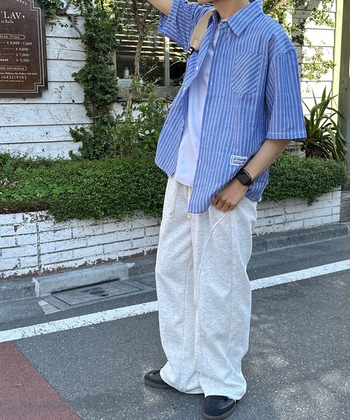 link lot(リンクロット)の「ワンポイントストライプビッグシャツ(シャツ/ブラウス・メンズ・ホワイト/ブラック/ブルー・M/L)」の19枚目の写真