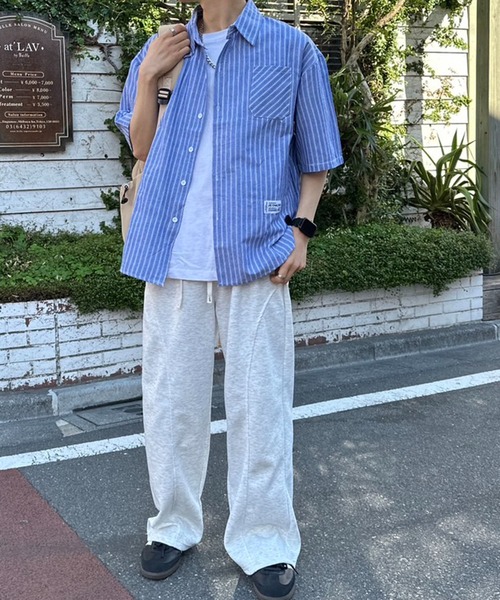 link lot(リンクロット)の「ワンポイントストライプビッグシャツ(シャツ/ブラウス・メンズ・ホワイト/ブラック/ブルー・M/L)」の18枚目の写真