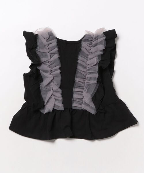 Ocean&Ground（オーシャン&グラウンド）の「ﾁｭｰﾙﾌﾘﾙﾉｰｽﾘｰﾌﾞﾄｯﾌﾟｽ（タンクトップ・キッズ・ホワイト/レッド系/ブラック・80/90/100/110/120/130/140/95）」の4枚目の写真