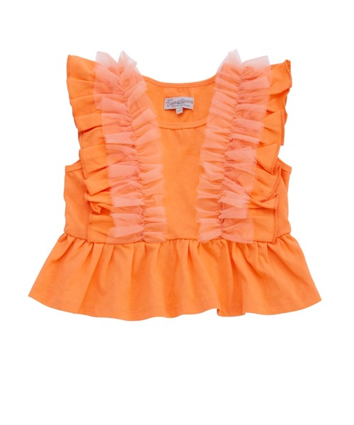 Ocean&Ground（オーシャン&グラウンド）の「ﾁｭｰﾙﾌﾘﾙﾉｰｽﾘｰﾌﾞﾄｯﾌﾟｽ（タンクトップ・キッズ・ホワイト/レッド系/ブラック・80/90/100/110/120/130/140/95）」の15枚目の写真